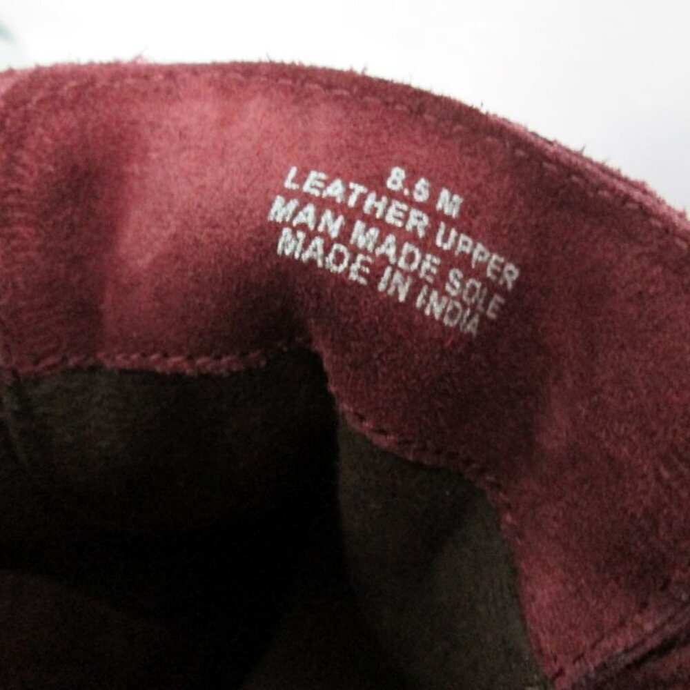 Diba Blake Suede Leather Lace-Up, Side Zipper Wedge Booties-Burgandy-Various-NWT - Picture 4 of 15